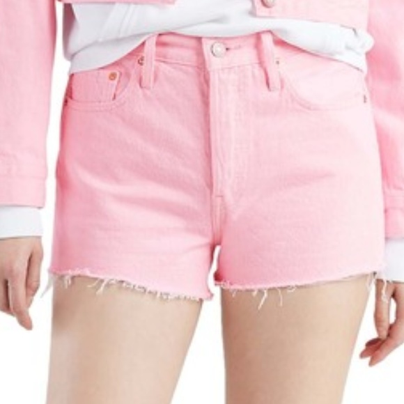 Levi's – 501 High Waist Cutoff Shorts LIGHT PINK S - Picture 4 of 6